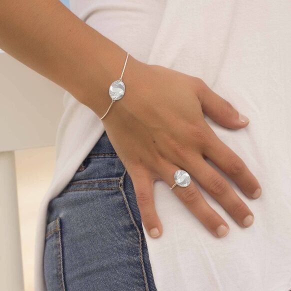 Mother of Pearl White Ring. Silver. Best Selling French Brand, Aden Bijoux.