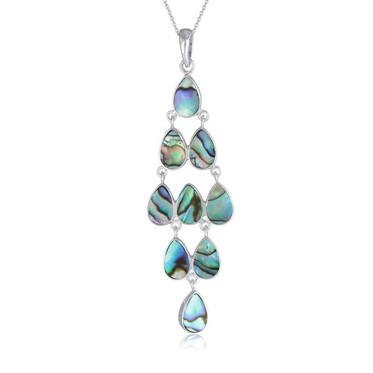 Mother of Pearl Jewelry - Emerald-like Necklace. Silver. Best Selling French Brand, Aden Bijoux.