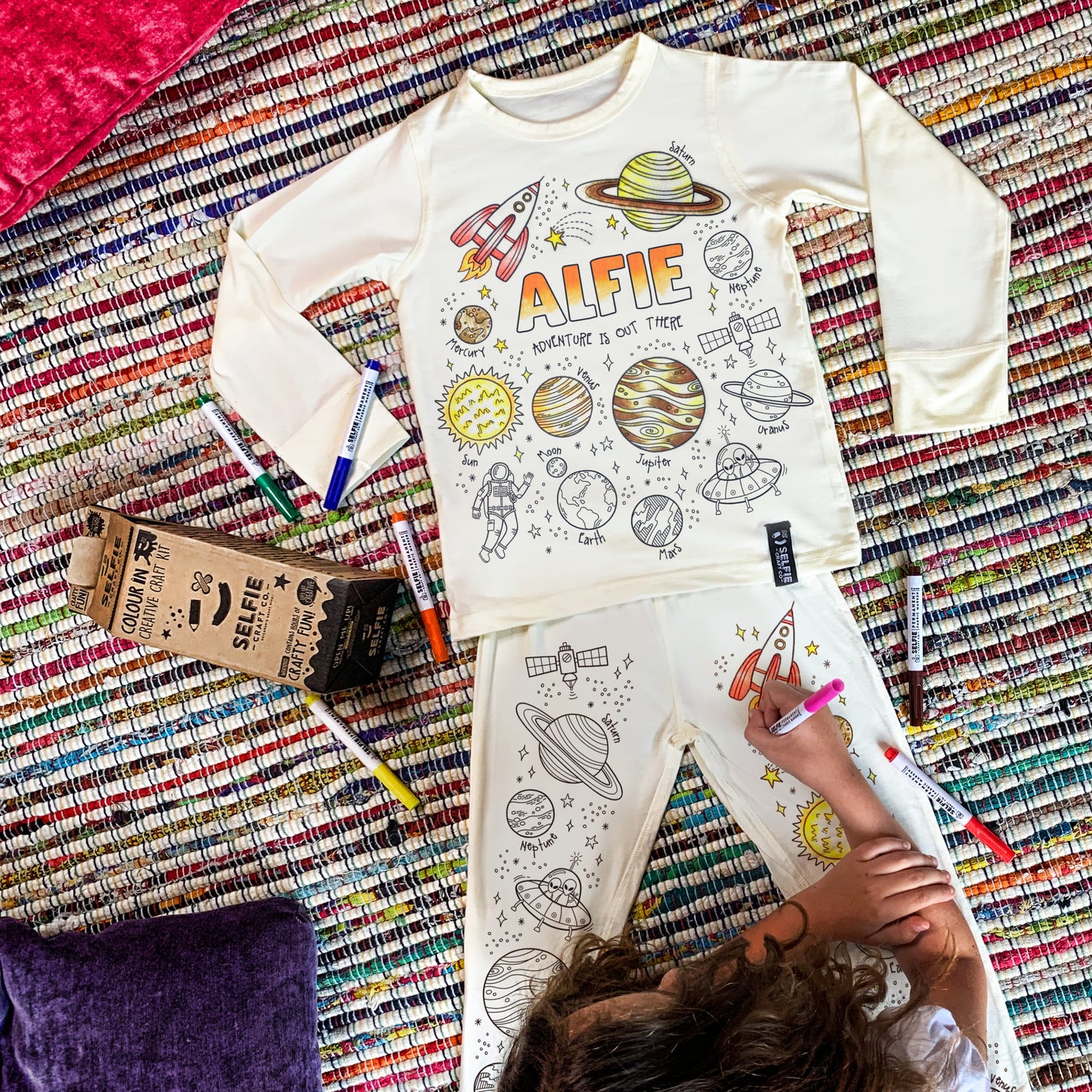 Space Adventure Colour In Pyjamas by Selfie Clothing