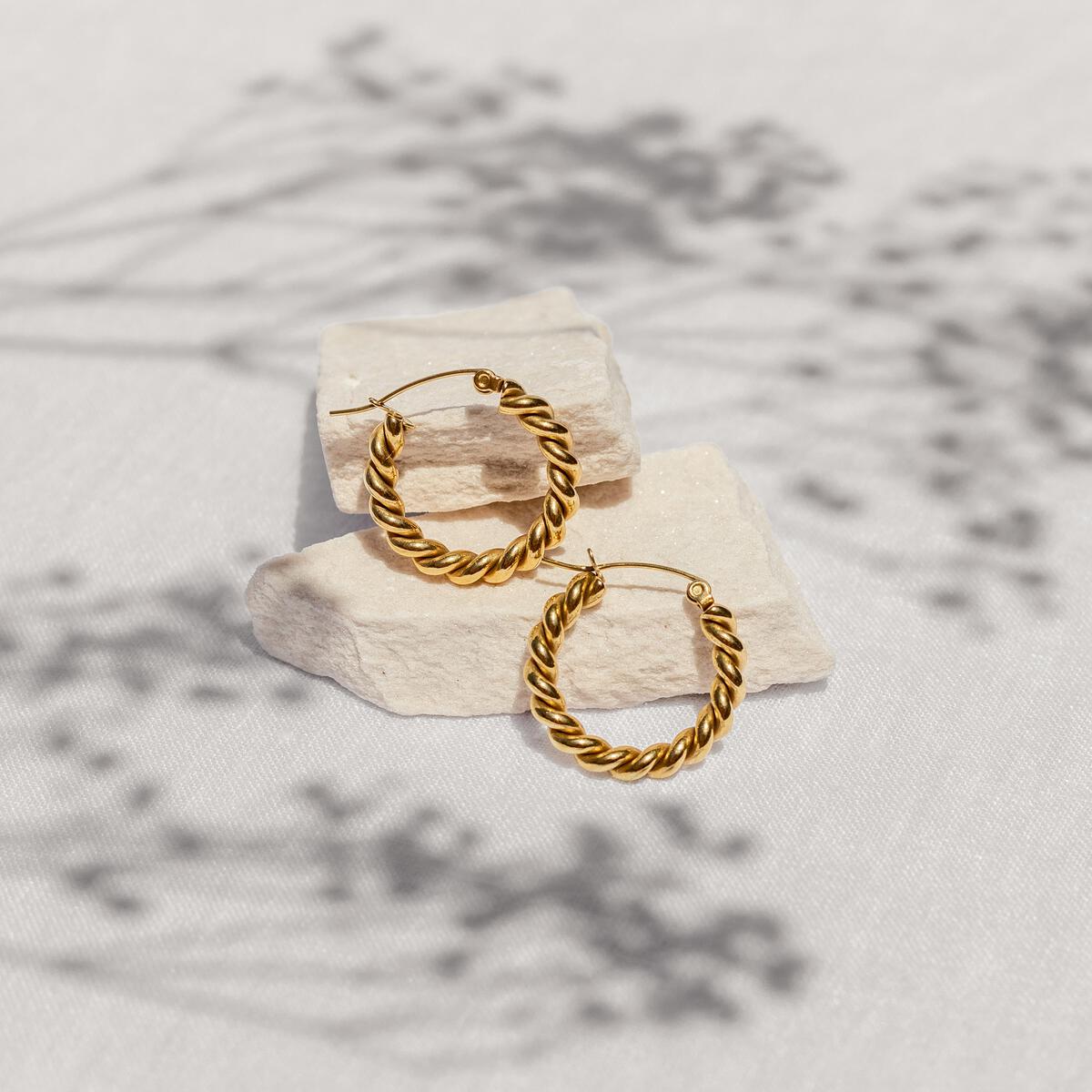 All Love Medium Gold Hoop Earrings, Waterproof Jewelry By ALCO.