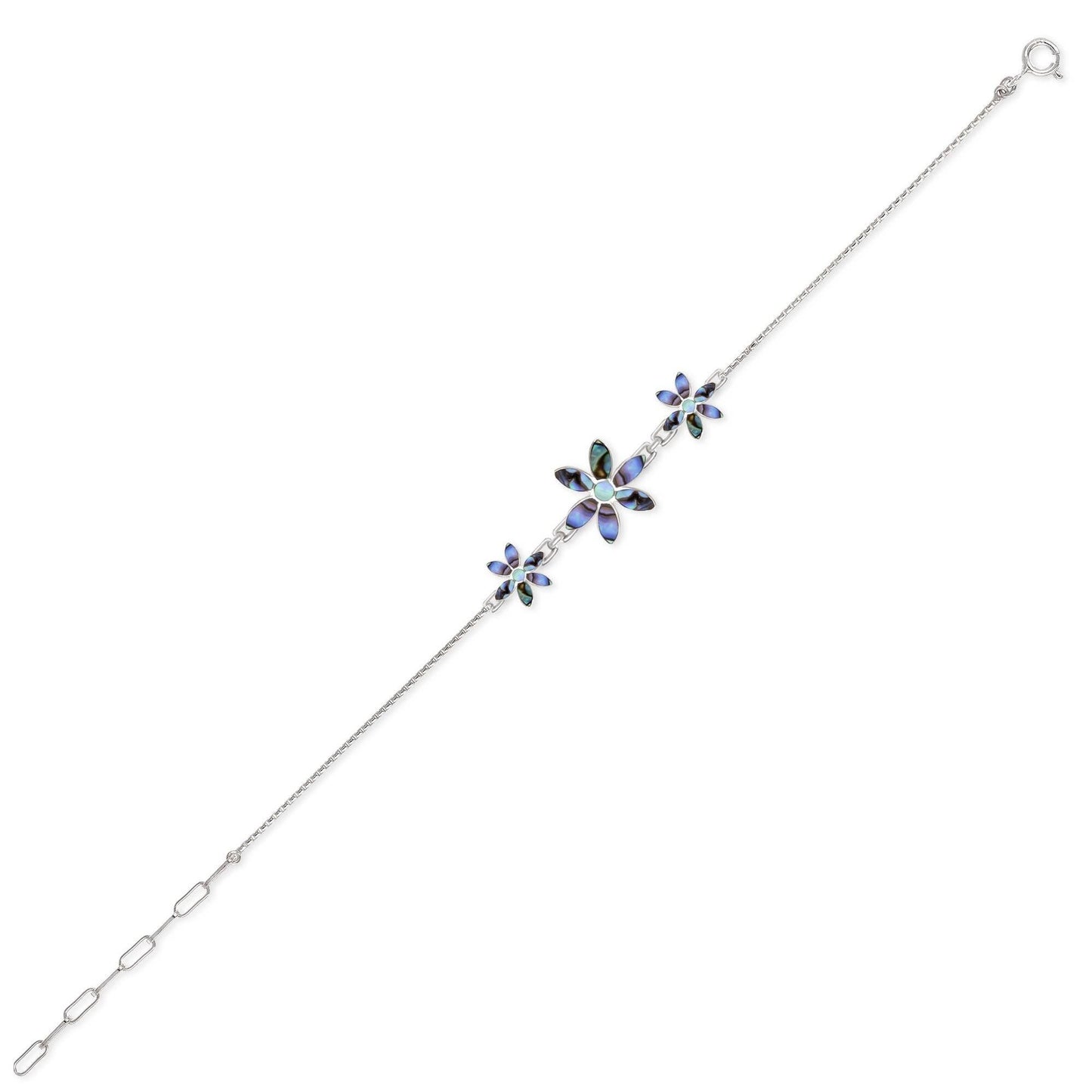 Aden Bijoux Mother of Pearl Jewelry - Adjustable Flower Bracelet in Silver. Best Selling French Brand