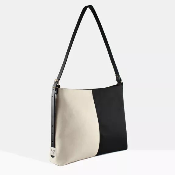 Reliee Bags. Bianca Vegan Leather Black & White Handbag.