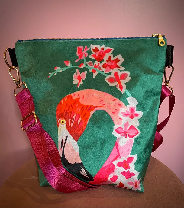 Chloe Croft. Flamingo & Flowers. Vegan Bag.