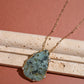 Best Selling USA Brand. Rare Matters. African Turquoise Teardrop Gemstone Pendant Necklace. Sustainable Jewelry.