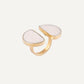 Best Selling Kenyan Brand, Gold Plated White Bupe Ring By Lamu Jewelry.