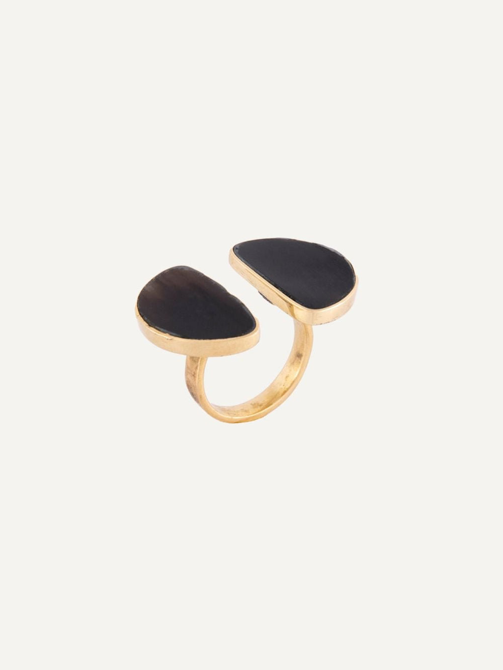 Best Selling Kenyan Brand, Gold Plated Black Bupe Ring By Lamu Jewelry.