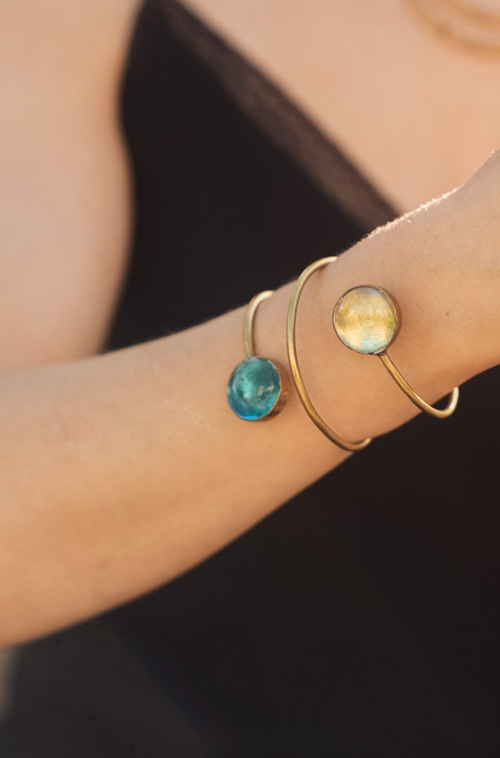 Best Selling Kenyan Brand, Gold Plated Msia Turquoise Bracelet By Lamu Jewelry.