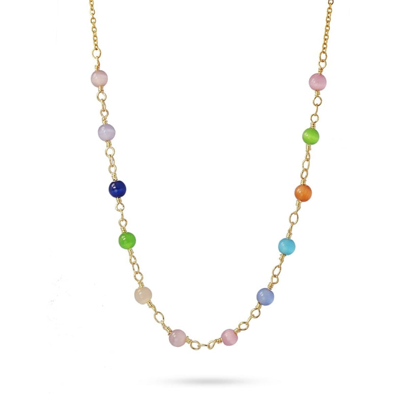 Anartxy Jewelry. Multi Colored Crystal Bead Necklace.