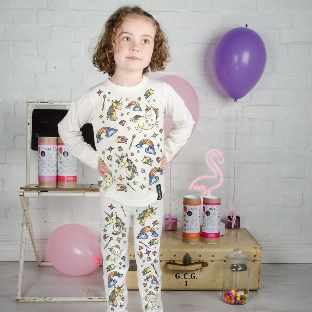 Unicorn Colour In Pyjamas by Selfie Clothing