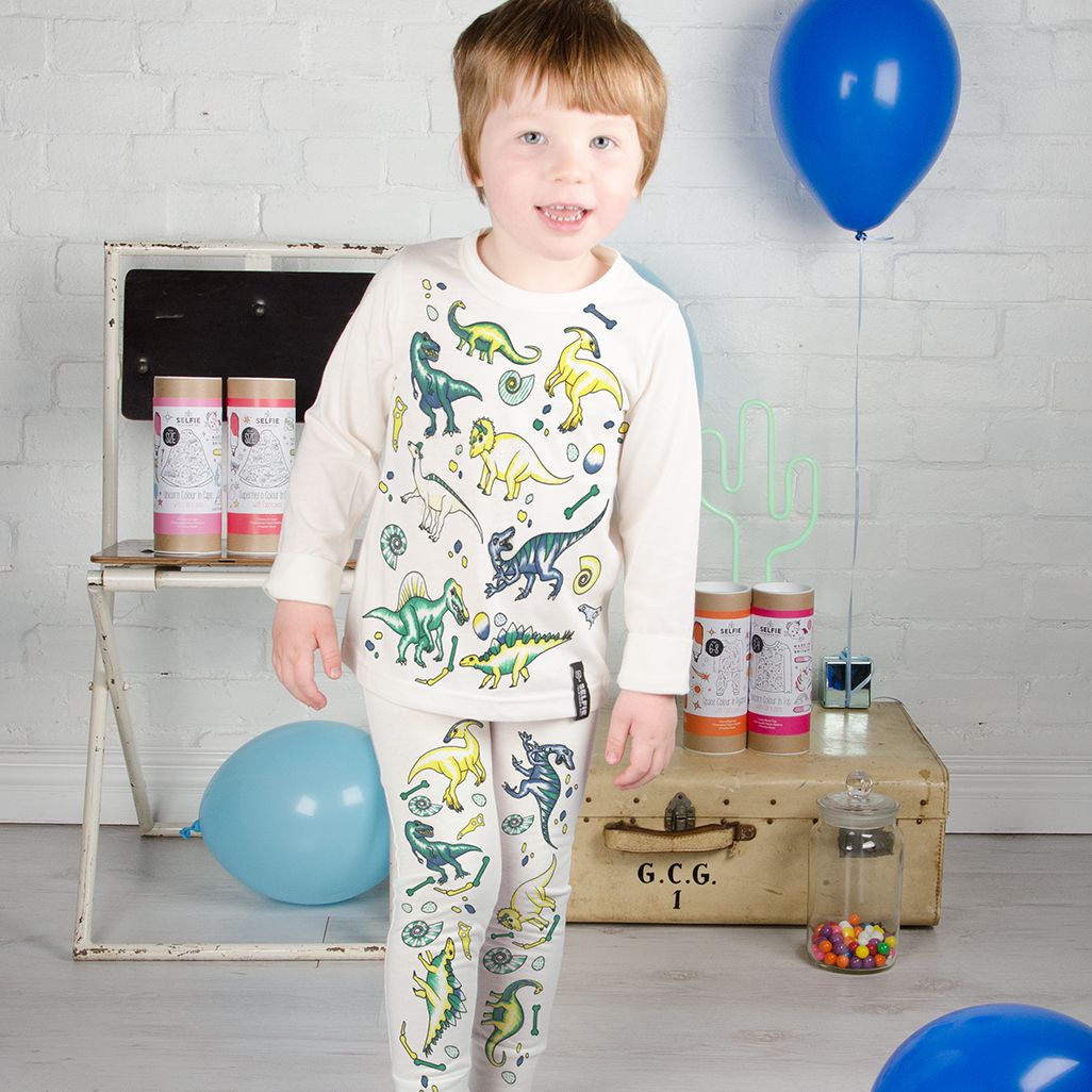 Dinosaur Colour In Pyjamas by Selfie Clothing