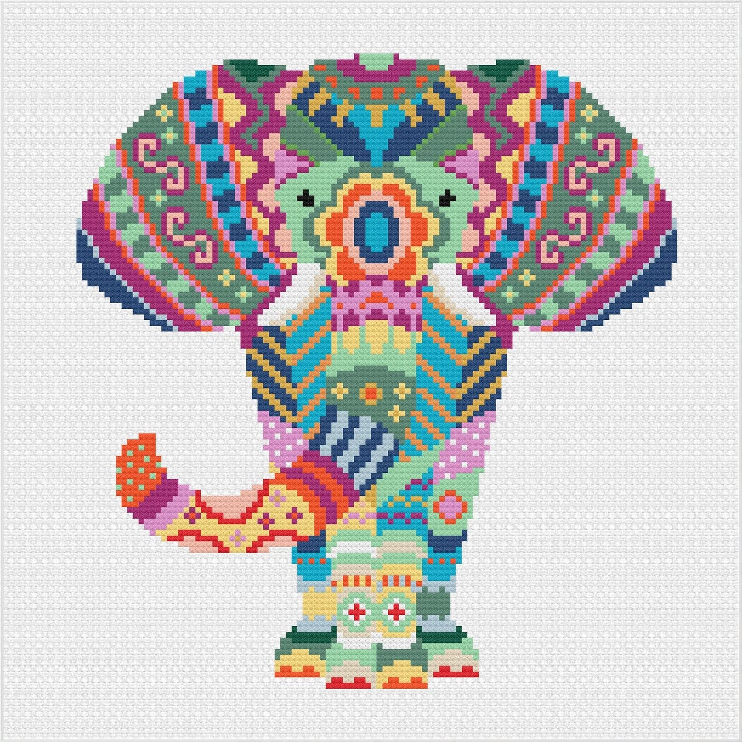 Mandala Elephant Cross Stitch Full Kit by Meloca Cross Stitch Kit Designs