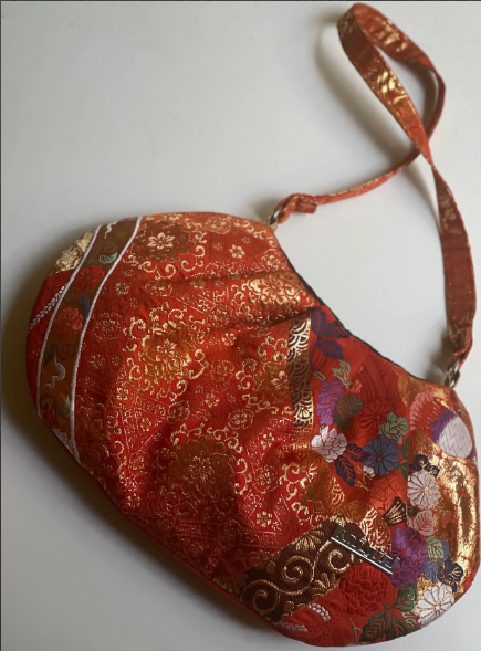 Koi Girl - Orange And Gold Floral Shoulder Bag