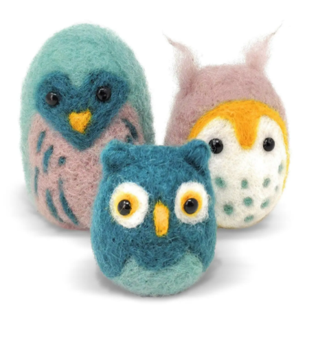 The Crafty Kit Company - Owl Family Needle Felting Kit