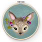 The Crafty Kit Company - Floral Fawn in a Hoop Needle Felting Kit