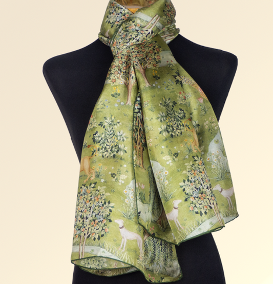 OLALLA GAMBIN - Habotai Mosel Art Nouveau silk scarf