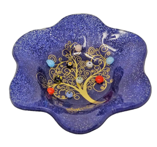 Sospiri Venezia. Glass Flower Bowl, Gold and Murrine of Murano