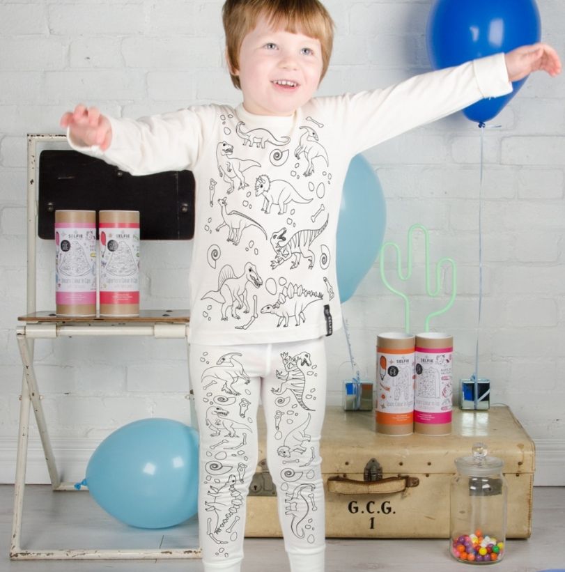 Dinosaur Colour In Pyjamas by Selfie Clothing