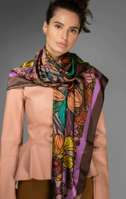 Nuvula. Golden Gardens, Women's Silk Scarves.